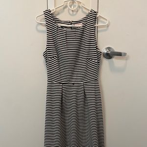Striped black and white dress with pockets
